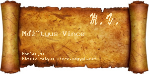 Mátyus Vince névjegykártya