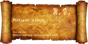 Mátyus Vince névjegykártya