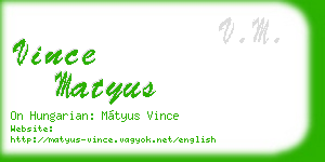 vince matyus business card