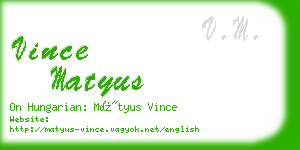 vince matyus business card